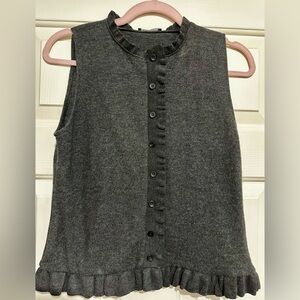 Zara Charcoal Sleeveless Button-Down Vest/Shirt